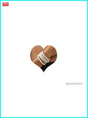 6 Pack Pearl Bracelet Set Boho Jewelry for Prom Party Christmas Gift